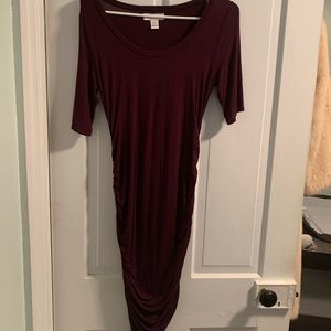 Purple Knee Length Maternity Dress Motherhood Maternity